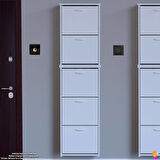 Modilayn VERVE Asma Kapı Önü 52x194x26 cm’lik 3 Düşer Kapak 10 Göz Bölmeli Ayakkabılık