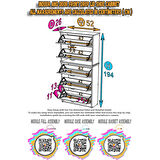 Modilayn VERVE Antre 52x194x26 cm’ lik 5 Düşer Kapak 10 Göz Bölmeli Ayakkabılık