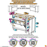 Modilayn YENİCE 145x97x32,5 cm 3 raflı ve 3 sepetli dolap ile çamaşırlarınız artık daha düzenli