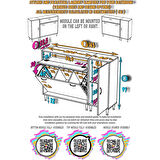Modilayn YENİCE 145x97x32,5 cm 3 raflı ve 3 sepetli dolap ile çamaşırlarınız artık daha düzenli