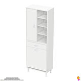 Modilayn AFRA 65x173x32,5cm 1 Çekmece, 1 Göz Sepet, 1 Kapak, 8 Raf Dar Alan Banyo Dolabı