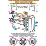 Modilayn YENİCE 140x97x32, 5 cm 3 raflı ve 3 sepetli dolap ile çamaşırlarınız artık daha düzenli.