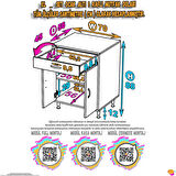 Modilayn Birce XL Set Ocak Altı Dolabı 70x88x56 cm Boyutlarında 2 Kapak 1 Raf ve 2 Göz Bölmelidir