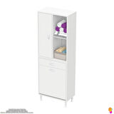 Modilayn AFRA 65x173x32,5cm 1 Çekmece, 1 Göz Sepet, 1 Kapak, 4 Raf Dar Alan Banyo Dolabı