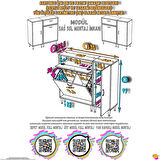 Modilayn YENİCE 115x97x32, 5 cm 3 raflı ve 3 sepetli dolap ile çamaşırlarınız artık daha düzenli