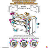 Modilayn YENİCE 130x97x32, 5 cm 3 raflı ve 3 sepetli dolap ile çamaşırlarınız artık daha düzenli.