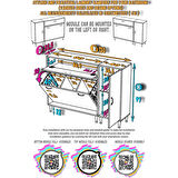 Modilayn YENİCE 130x97x32, 5 cm 3 raflı ve 3 sepetli dolap ile çamaşırlarınız artık daha düzenli.
