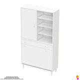 Modilayn AFRA 55x173x32,5cm 1 Çekmece, 1 Göz Sepet, 1 Kapak, 8 Raf  Dar Alan Banyo Dolabı