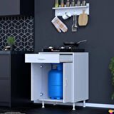 Modilayn DOQU M Set Ocak Altı Dolabı 60x88x56 cm Tüp Bölmeli ve Üst Baharat Raflı