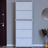 Modilayn VERVE Antre 72x194x26 cm’ lik 3 Düşer Kapak 10 Göz Bölmeli Ayakkabılık