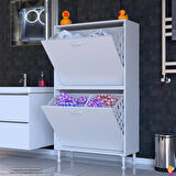 Modilayn İLKİM Modern Çamaşır Ünitesi, 70x138x32,5 cm Gizli 4 Göz Minimalist Akıllı Sepetli Dolap