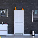 Modilayn YENİ AFRA 65x173x32,5cm 1 Çekmece, 1 Göz Sepet, 2 Kapak, 4 Raf Dar Alan Banyo Dolabı