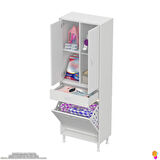 Modilayn YENİ AFRA 65x173x32,5cm 1 Çekmece, 1 Göz Sepet, 2 Kapak, 4 Raf Dar Alan Banyo Dolabı