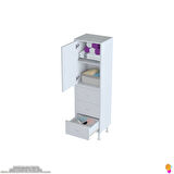 Modilayn İLKİM 50 x 138 x 32,5 cm' lik Kapak İçi Çift Raflı ve 3 Çekmeceli Düzen Harikası Dolap