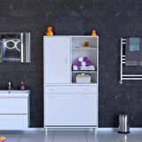 Modilayn AFRA 100x173x32,5cm 1 Çekmece, 3 Göz Sepet, 1 Kapak, 6 Raf  Dar Alan Banyo Dolabı