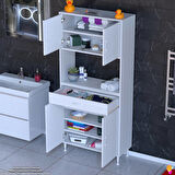 Modilayn ARDA Banyo Dolabı 70x173x32,5cm 1 çekmece 4 kapak ve 7 raflı İhtiyaca uygun kolay kurulum