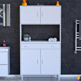 Modilayn ARDA Banyo Dolabı 90x173x32,5cm 1 çekmece 4 kapak ve 5 raflı İhtiyaca uygun kolay kurulum