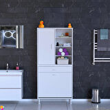 Modilayn AFRA 80x173x32,5cm 1 Çekmece, 2 Göz Sepet, 1 Kapak, 8 Raf Dar Alan Banyo Dolabı