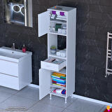 Modilayn ARDA Banyo Dolabı 40x173x32,5cm 1 çekmece 2 kapak ve 6 raflı İhtiyaca uygun kolay kurulum