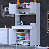 Modilayn ARDA Banyo Dolabı 100x173x32,5cm 1 çekmece 4 kapak ve 6 raflı İhtiyaca uygun kolay kurulum