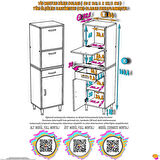 Modilayn VİO Çok Amaçlı Dolap: (40x163.4x32,5 cm) ölçülerinde, çekmeceli ve kapaklı mutfak dolabı.