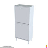 Modilayn İLKİM Modern Çamaşır Ünitesi, 55x138x32,5 cm Gizli 4 Göz Minimalist Akıllı Sepetli Dolap