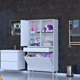 Modilayn AFRA 100x173x32,5cm 1 Çekmece, 3 Göz Sepet, 1 Kapak, 4 Raf  Dar Alan Banyo Dolabı