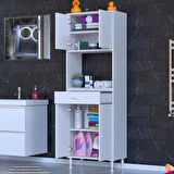 Modilayn ARDA Banyo Dolabı 55x173x32,5cm 1 çekmece 4 kapak ve 5 raflı İhtiyaca uygun kolay kurulum