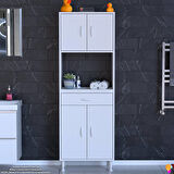 Modilayn ARDA Banyo Dolabı 55x173x32,5cm 1 çekmece 4 kapak ve 5 raflı İhtiyaca uygun kolay kurulum