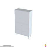 Modilayn İLKİM 80 x 138 x 32,5 cm' lik Kapak İçi Çift Raflı ve 3 Çekmeceli Düzen Harikası Dolap