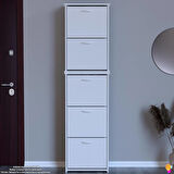 Modilayn VERVE Antre 52x194x26 cm’lik 3 Düşer Kapak 10 Göz Bölmeli Ayakkabılık