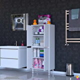Modilayn OHBE 60x138x32,5 cm Ekstra Düzen İçin Kullanışlı 4 Kapak 4 Bölmeli Banyo Mutfak Dolabı