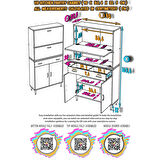 Modilayn VİO (90x163,4x32,5 cm) Yeni çekmeceli, kapaklı, ekmeklikli, çok amaçlı mutfak dolabı.