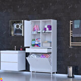 Modilayn AFRA 75x173x32,5cm 1 Çekmece, 2 Göz Sepet, 1 Kapak, 4 Raf Dar Alan Banyo Dolabı
