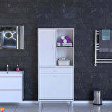 Modilayn AFRA 75x173x32,5cm 1 Çekmece, 2 Göz Sepet, 1 Kapak, 4 Raf Dar Alan Banyo Dolabı
