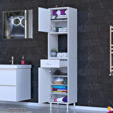 Modilayn ARDA Banyo Dolabı 35x173x32,5cm 1 çekmece 2 kapak ve 7 raflı İhtiyaca uygun kolay kurulum