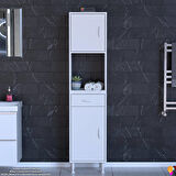 Modilayn ARDA Banyo Dolabı 35x173x32,5cm 1 çekmece 2 kapak ve 7 raflı İhtiyaca uygun kolay kurulum