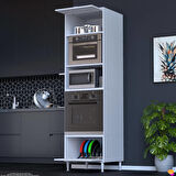 Modilayn ESER (60x217x56 cm) Boyutunda Ankastre 2 Kapaklı Mini/Midi Mikrodalga Fırın Dolabı