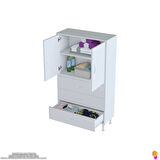 Modilayn İLKİM 70 x 138 x 32,5 cm' lik Kapak İçi Çift Raflı ve 3 Çekmeceli Düzen Harikası Dolap