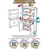 Modilayn VİO (95x163,4x32.5 cm) Çekmeceli, Kapaklı, Ekmeklikli. Mini/Midi Mikrodalga Mutfak Dolabı