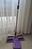 Periboia Teleskobik Cam Yer Tavan Silme - İstediğin Bezi Tak Kullan - 4 Mandallı -Yedek Bezli Mop Seti