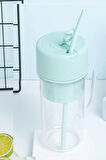 Periboia Şarjlı Taşınabilir Pipetli Bardak Blender 420 ML Smoothie Milkshake Meyve Mama Karıştırıcı Mikser