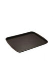 Periboia 10 Adet Kahverengi  Plastik Servis Tepsisi  Kırılmaz Lokanta Büfe Fast Food Kullanım (36 x26 Cm)