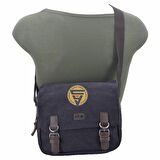 Ççs 31326 Kanvas Postacı Askılı Omuz Çantası Siyah