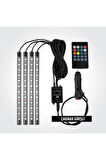4 Parçalı Uzaktan Kumandalı Ayak Altı Aydınlatma 12 Led Çok Renkli Müzikli Araba Ledi
