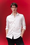DeFacto Regular Fit Basic Düz Uzun Kollu Beyaz Gömlek B2896AX24SPWT34