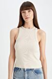 Slim Fit Halter Yaka Fitilli Kaşkorse Atlet