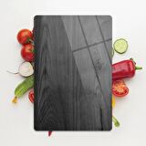 Decovetro Cam Kesme Tahtası Siyah Ahşap Desenli 20x30 Cm