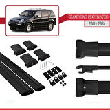 Ssangyong Rexton (Y200) 2001-2005 Arası ile Uyumlu FLY Model Ara Atkı Tavan Barı Siyah 2 Adet