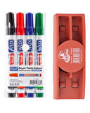 Kraf Doldurulabilir Beyaz Tahta Kalemi 4lü ve Panda Mıknatıslı Yazı Tahtası Silgisi Set